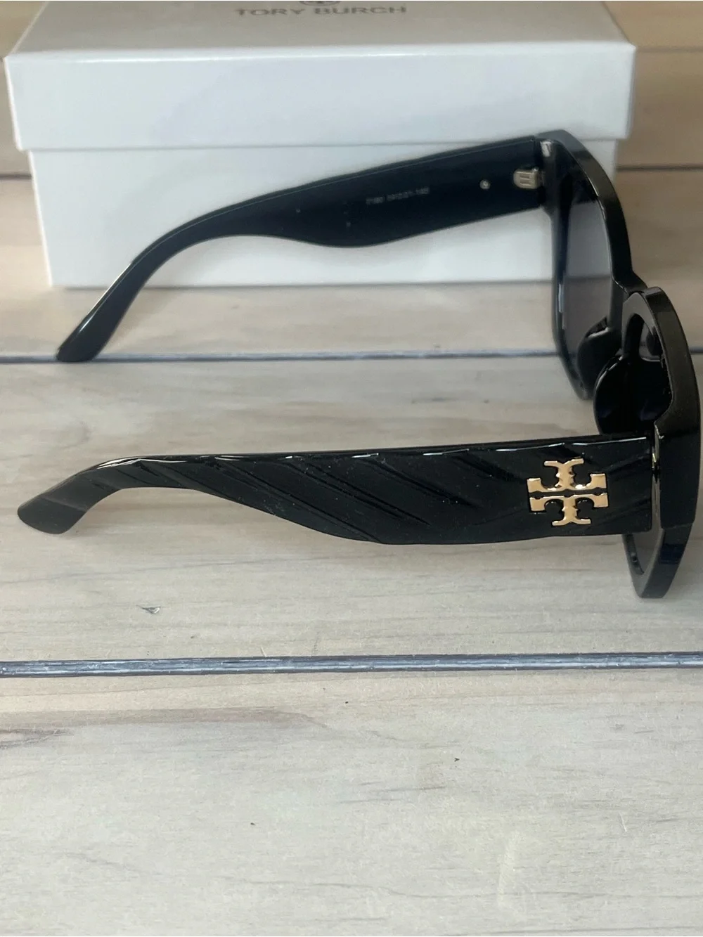 Tory Burch Kira Black Oversized Square Sunglasses